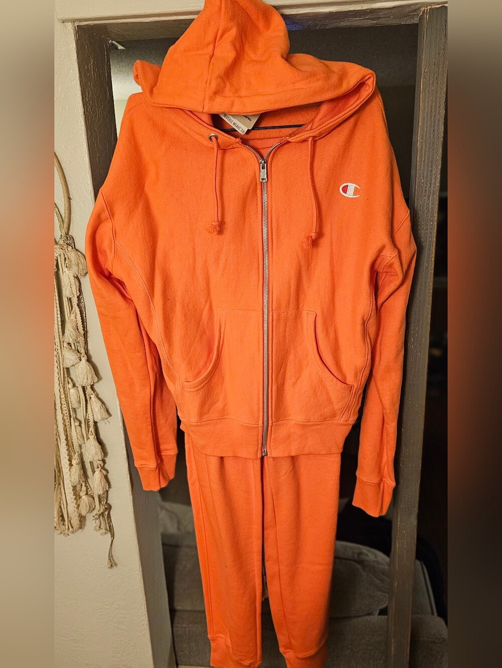 NWT Champion Reverse Weave Orange Joggers and Hoodie Set Unisex S